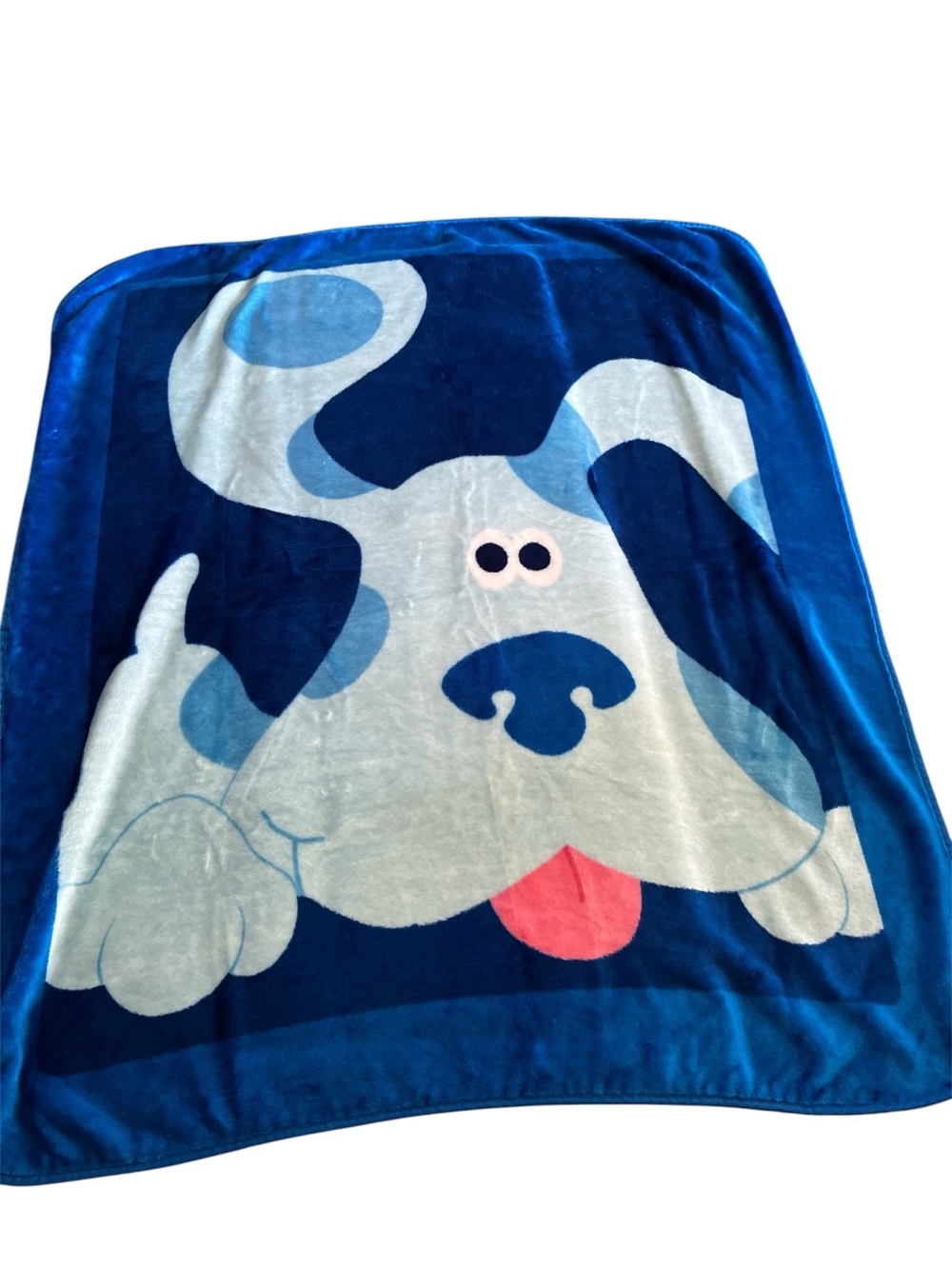 Blue Puppy Graphic Plush Blanket
